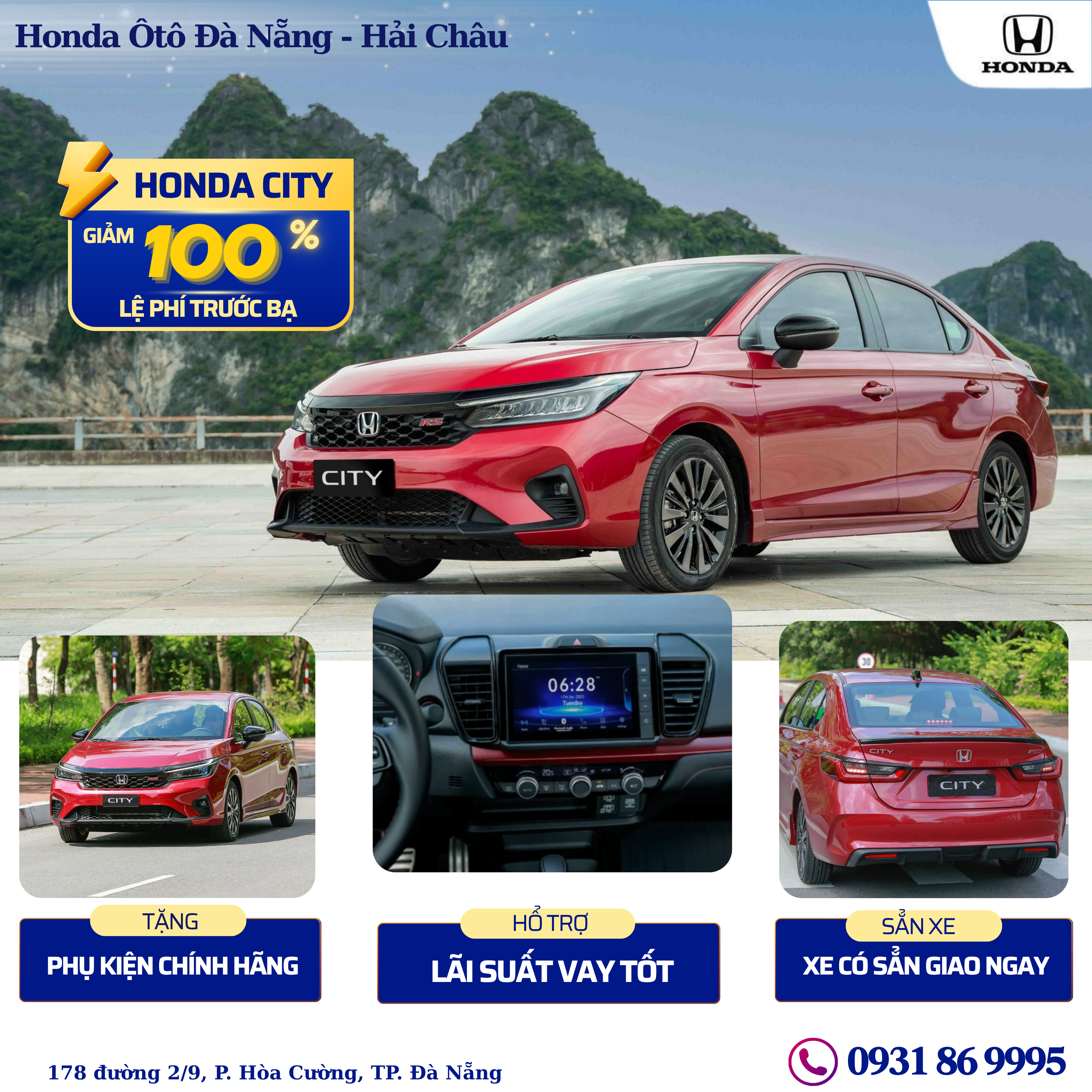 Honda City Giảm 100% Lệ Phí Trước Bạ
